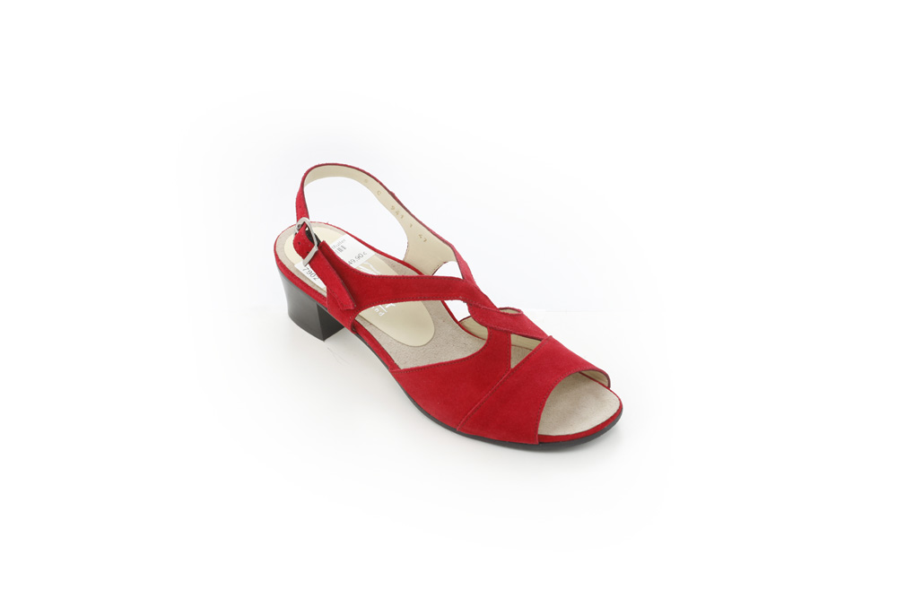 Sandalette, Farbe rot, Schneider, schmale Füße, Weite C